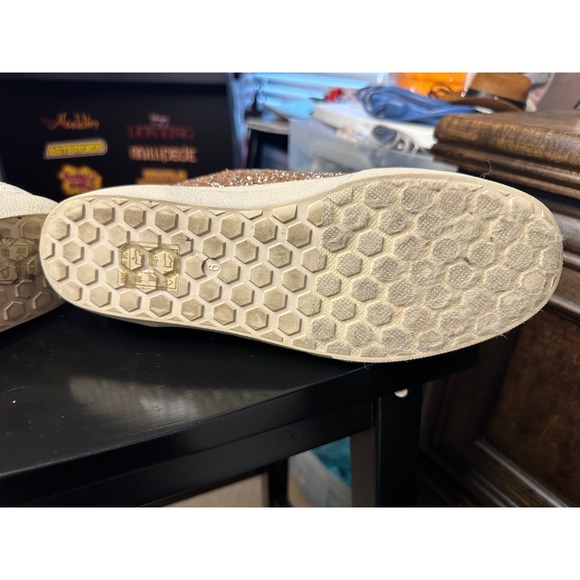 Shu Shop Rina Rose Gold Glitter Star High Top Sneakers Womens Size 9 RINA-9 - Picture 2 of 3